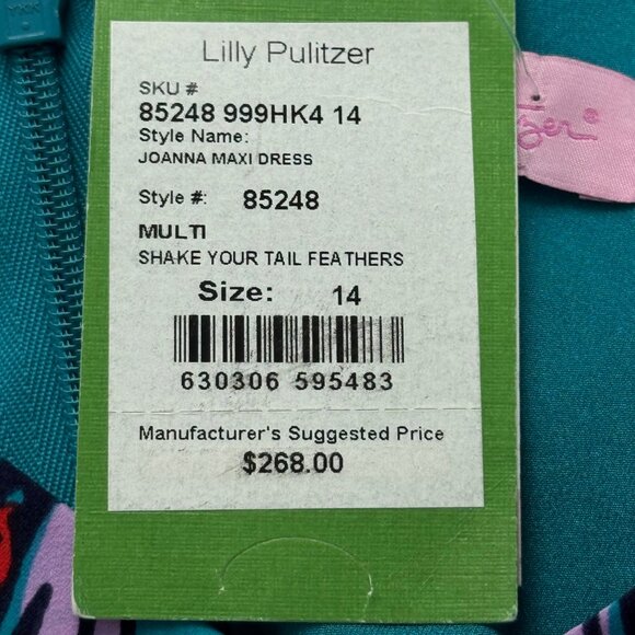 NWT Beautiful Lilly Pulitzer Joanna Maxi Dress HTF Size14 Gold Details on Straps - Picture 2 of 14